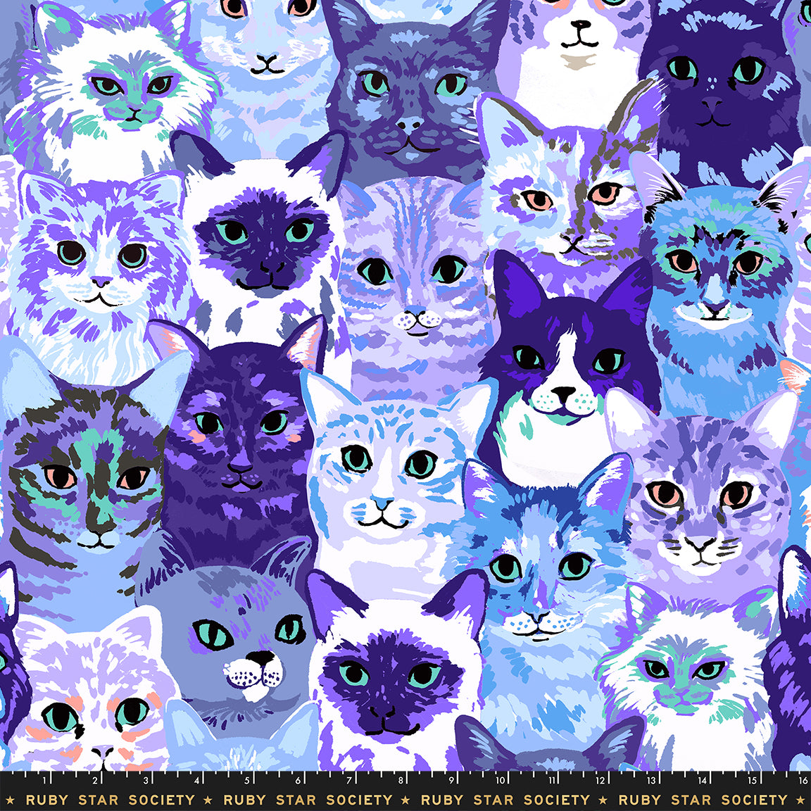 PREORDER Ruby Star Society Oops All Cats 108" Wideback Blue