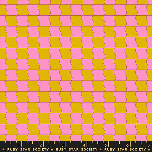 PREORDER Ruby Star Society Sugar Cone 2 Wavy Check Goldenrod