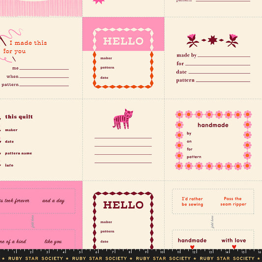 PREORDER Ruby Star Society 1 800 Calico Thanks I Made This Panel Pink