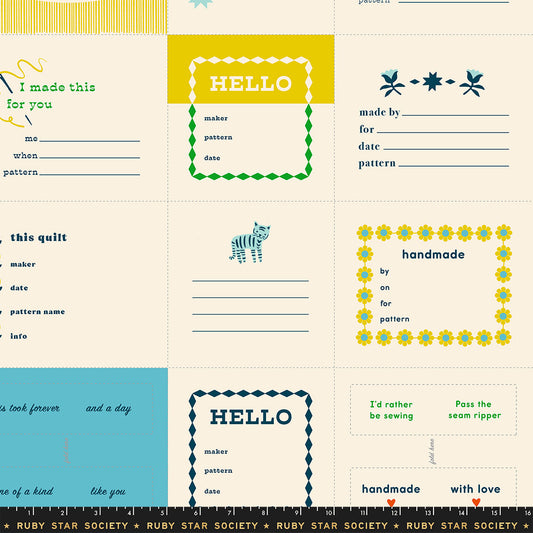 PREORDER Ruby Star Society 1 800 Calico Thanks I Made This Panel Turquoise