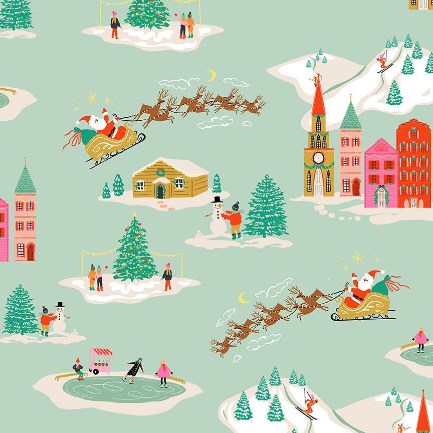 Holly Jolly Holiday Toile in Glacier