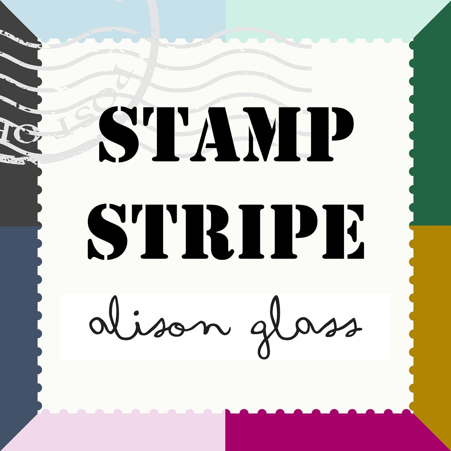 Alison Glass Stamp Stripe in Raspberry