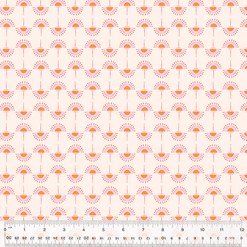 Tamara Kate Anew Spirited in Sun-kissed. Boho geometric pattern in pink and orange