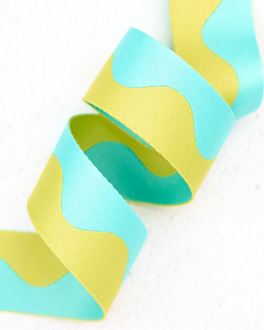 Renaissance Wavy Webbing 1-1/2" Width Lime Splash