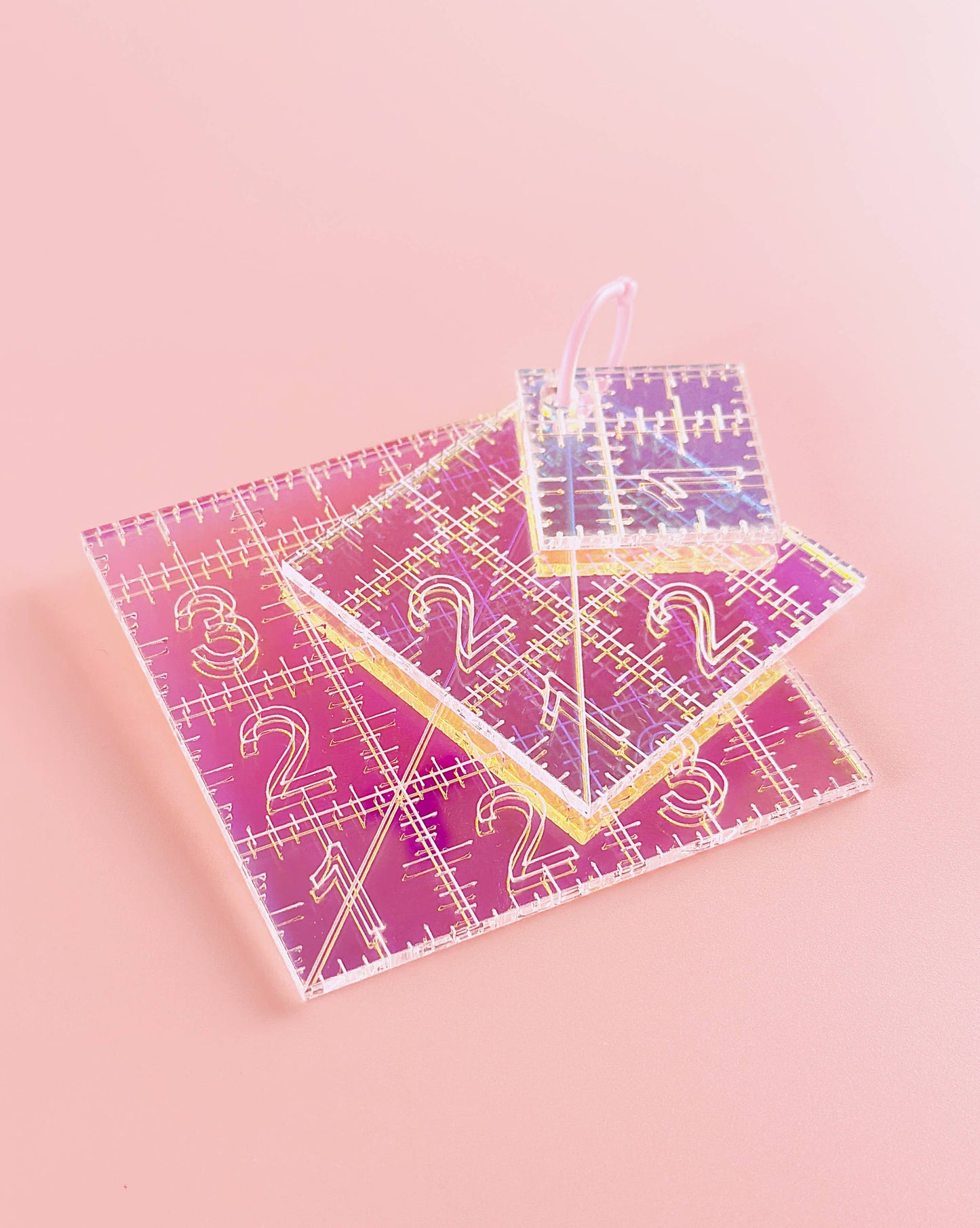 Feral Notions - Mini Squares Set - Iridescent quilting rulers