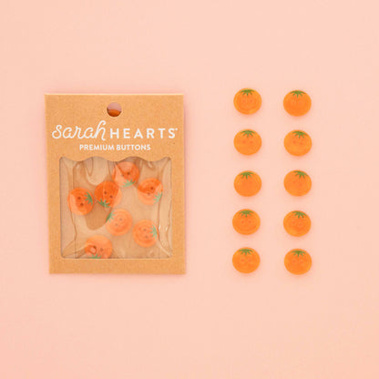 Sarah Hearts - Orange Heirloom Tomato Small 5/8" Buttons