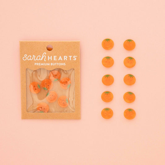 Sarah Hearts - Orange Heirloom Tomato Small 5/8" Buttons