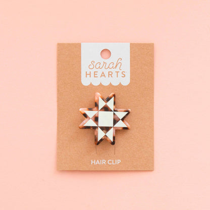 Sarah Hearts - Quilt Star Hair Clip