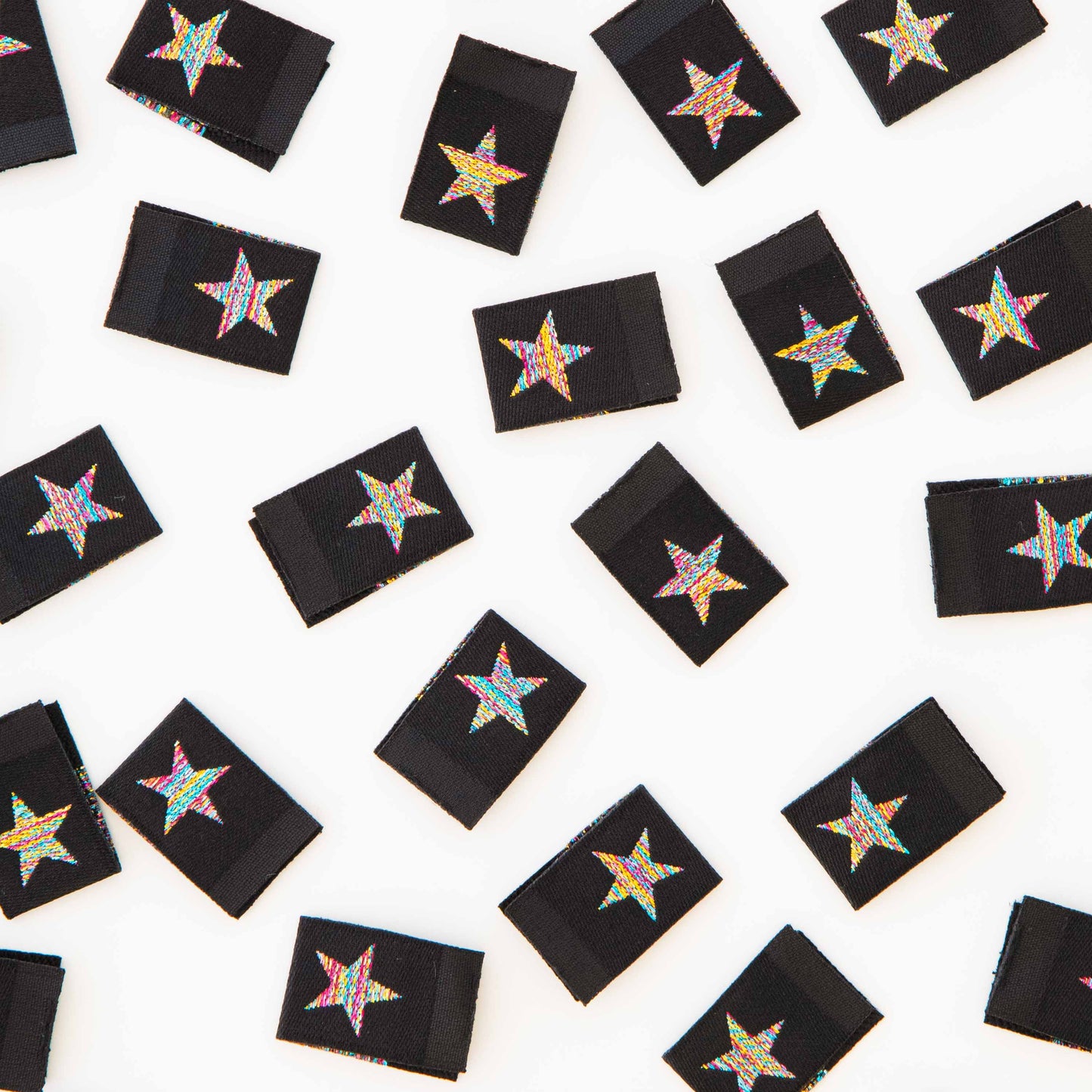 Sarah Hearts - Metallic Rainbow Star Woven Sewing and Quilting Labels