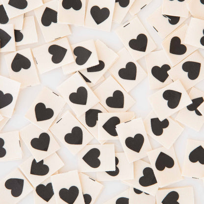 Sarah Hearts - Black Heart Organic Cotton Labels