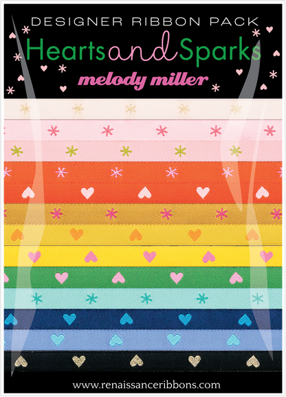 Melody Miller Hearts & Sparks Renaissance Ribbons Designer Ribbon Pack