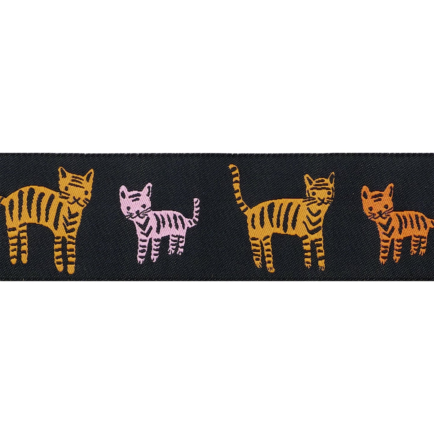Ruby Star Society Renaissance Ribbons Catnap Tiger Stripes in Black 1.5" by Alexia Abegg