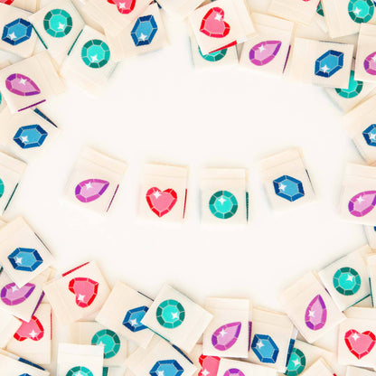 Sarah Hearts - Jewels Multipack - Woven Sewing Clothing Label Tags