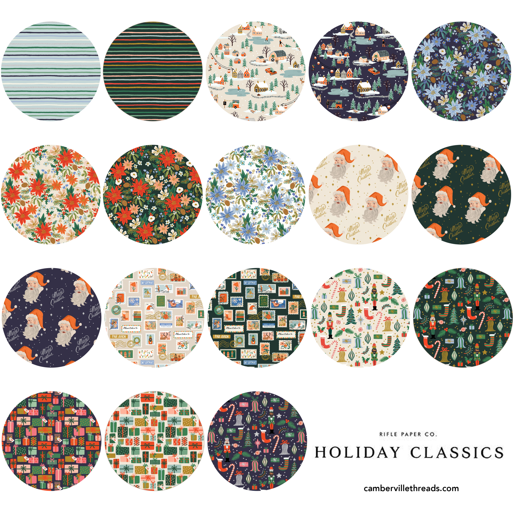 Rifle Paper Co Holiday Classics II Fat Quarter Bundle