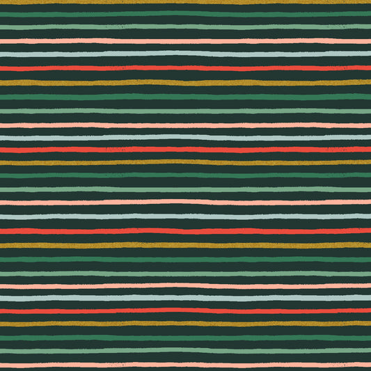 Rifle Paper Co Holiday Classics II Festive Stripe in Evergreen