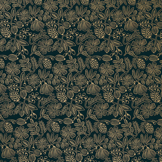 Rifle Paper Co Primavera Moxie Floral in Black Gold