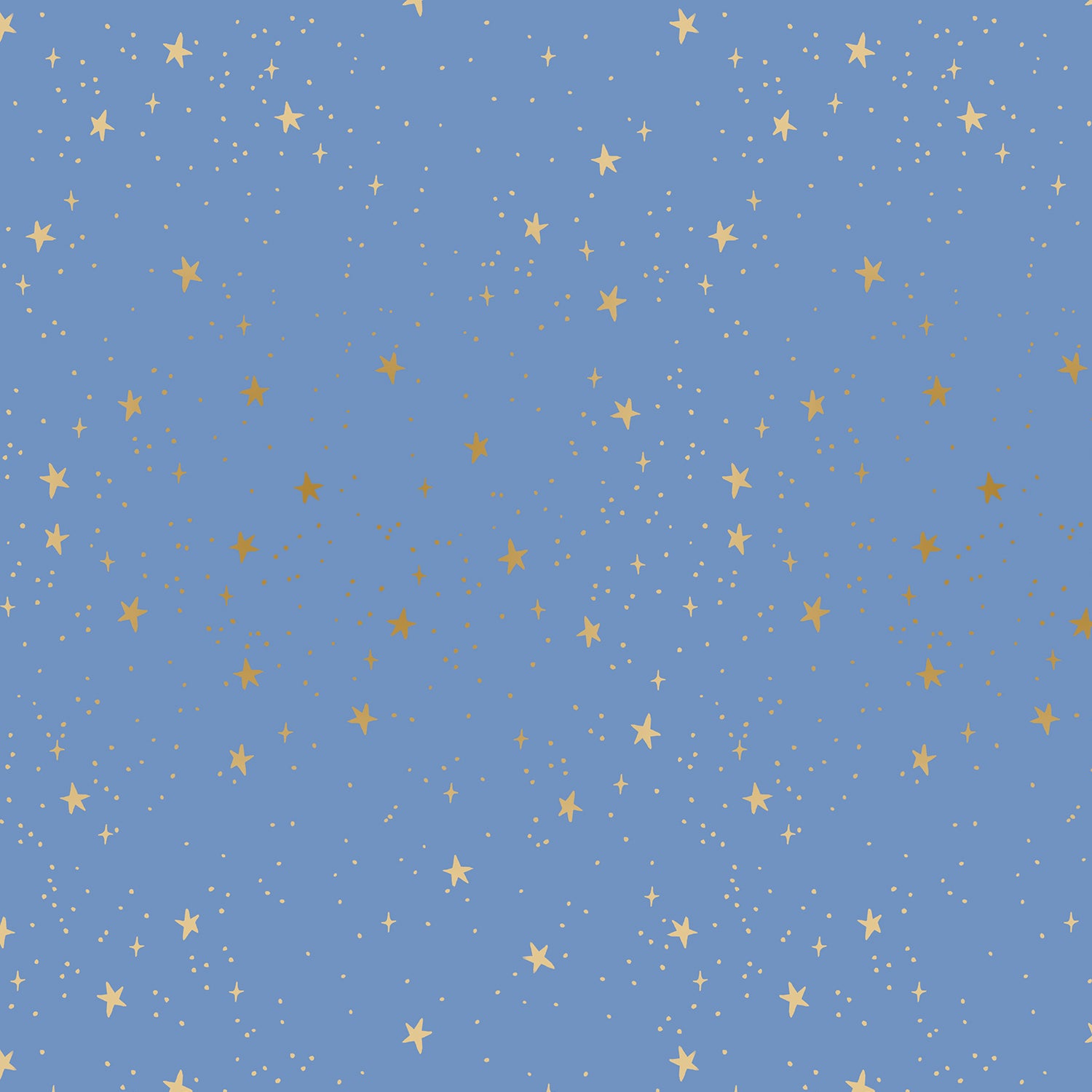 rifle paper co primavera mall gold stars on a periwinkle background