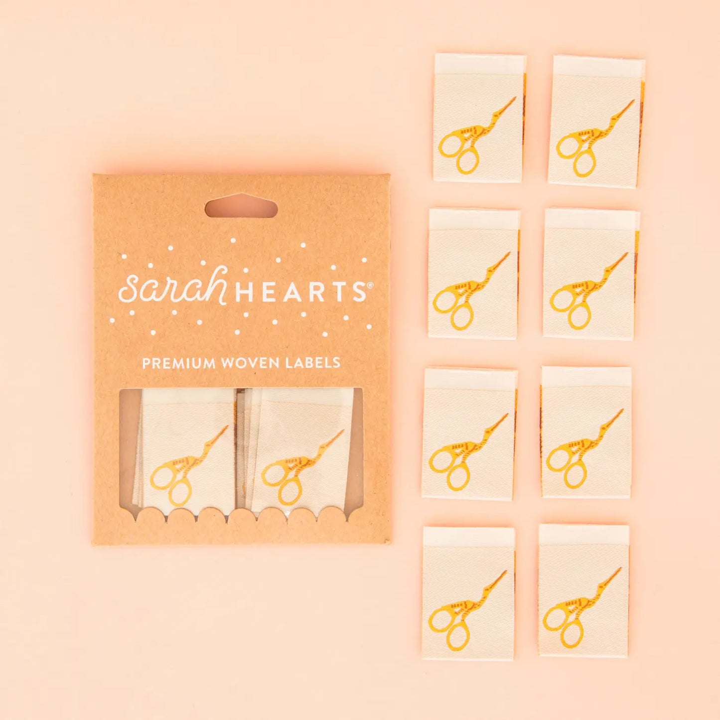 Sarah Hearts Labels -  Stork Scissors Labels