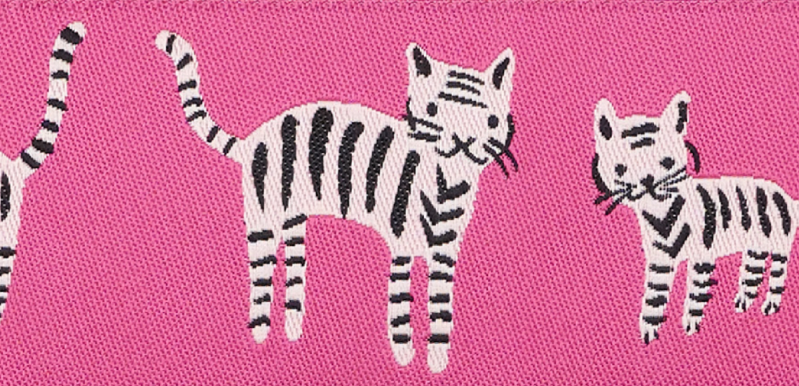 Ruby Star Ribbon White tigers on pink