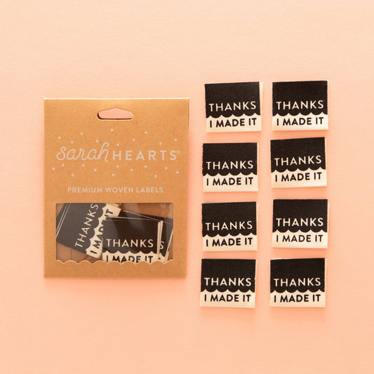 Thanks I Made It Organic Cotton - Sarah Hearts Sewing Woven Labels