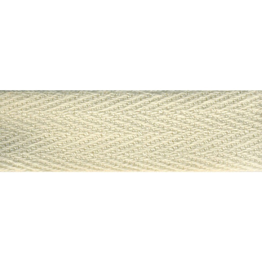 closeup of cream cotton twill tape 1/2"