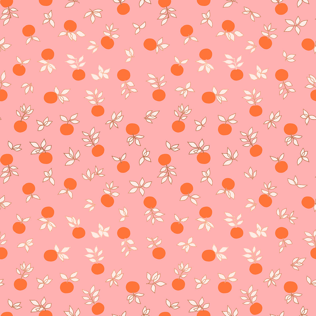 orange blossoms on pink with copper melody miller Blossom in Merry