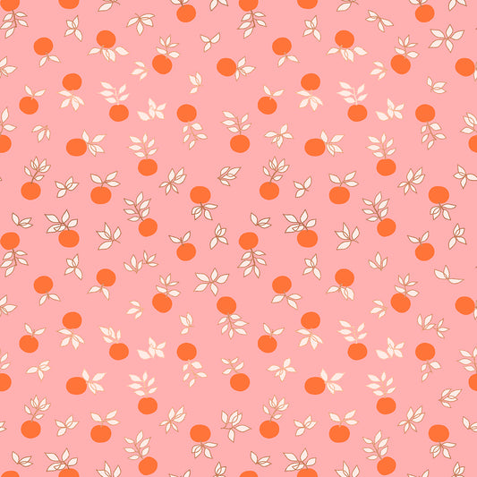 orange blossoms on pink with copper melody miller Blossom in Merry
