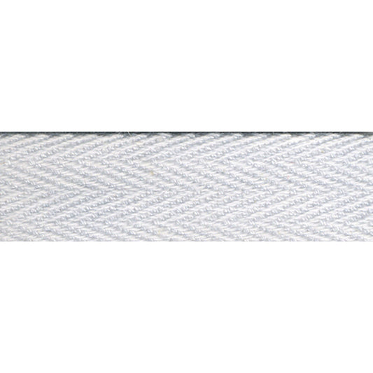 closeup of white cotton twill tape